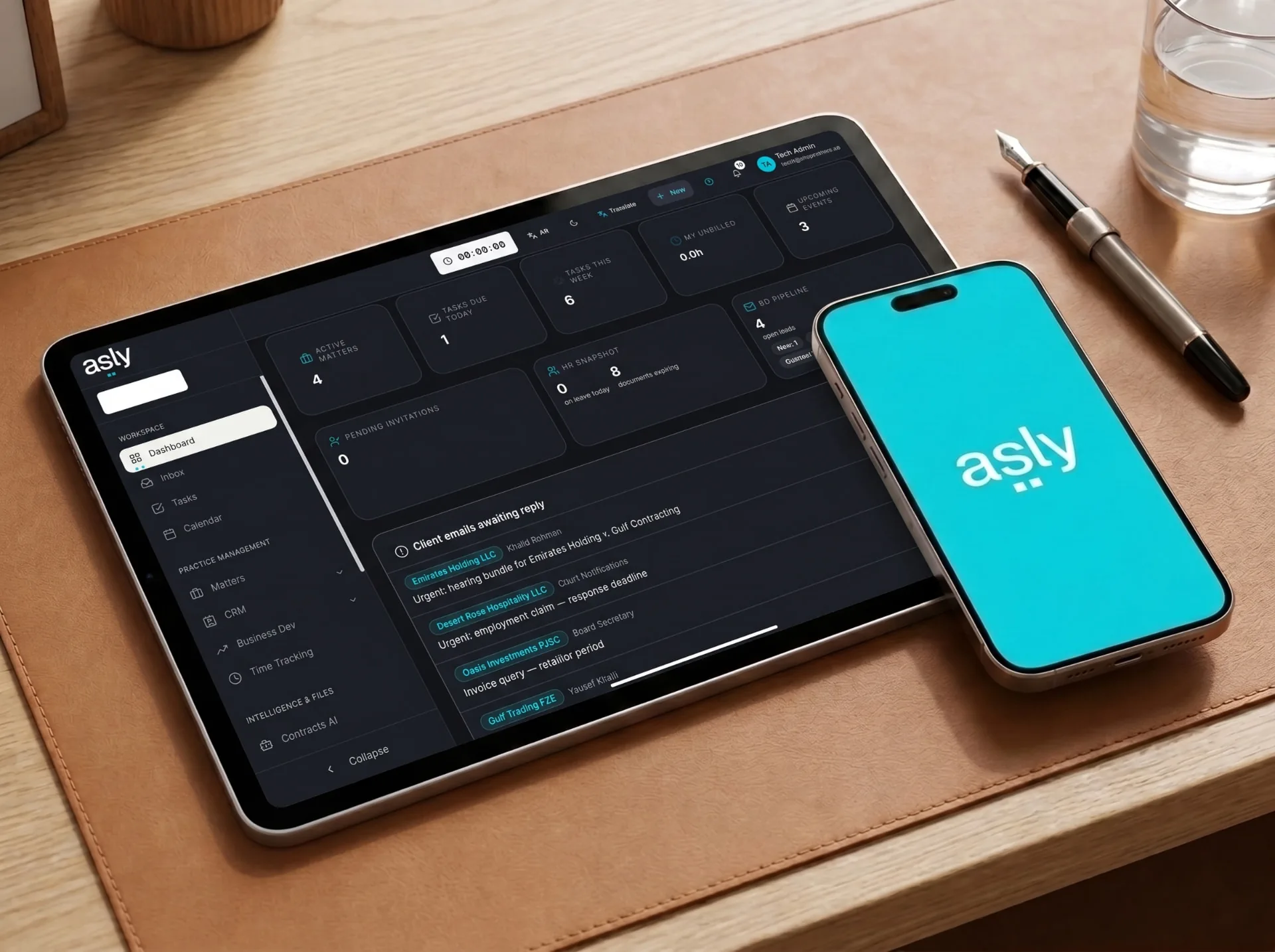 asly dashboard on tablet and smartphone